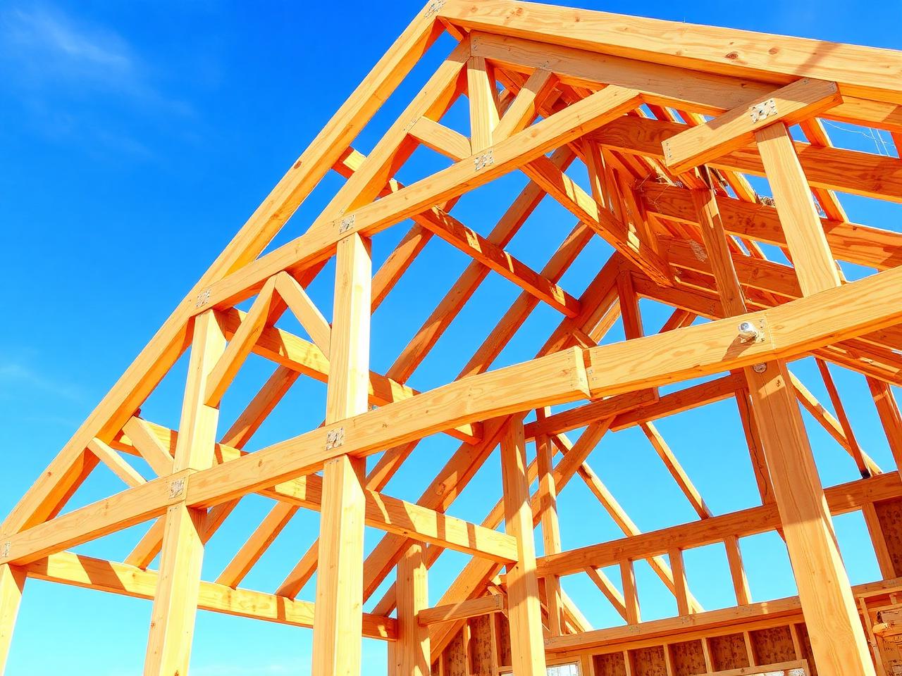 Wood framing on residential construction